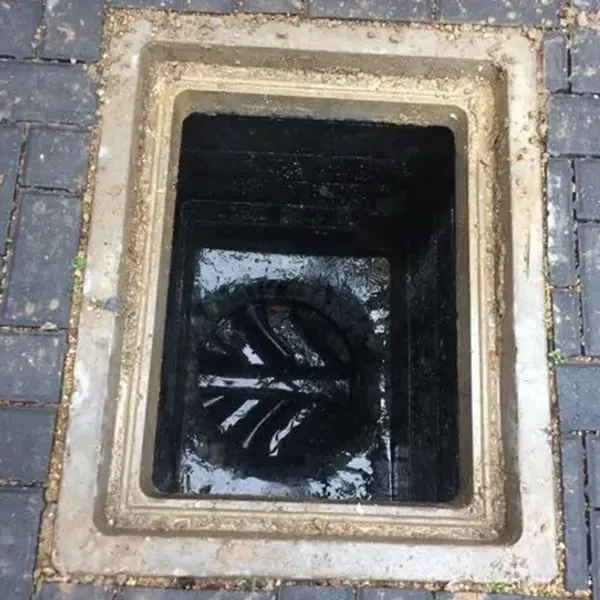A picture of a blocked drain